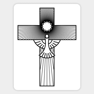 Christian cross and dove - a symbol of the Spirit Magnet